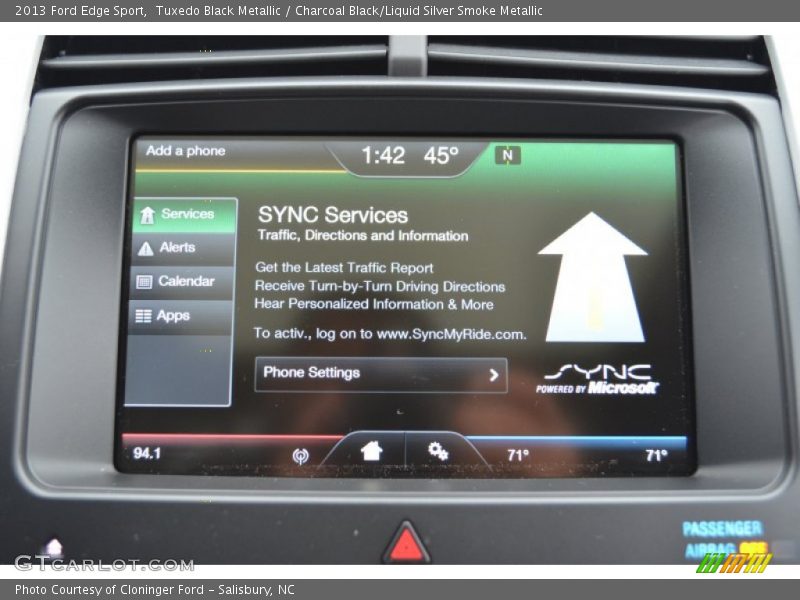 Tuxedo Black Metallic / Charcoal Black/Liquid Silver Smoke Metallic 2013 Ford Edge Sport