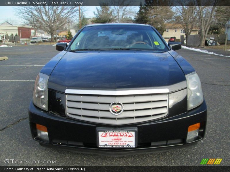 Sable Black / Ebony 2003 Cadillac CTS Sedan