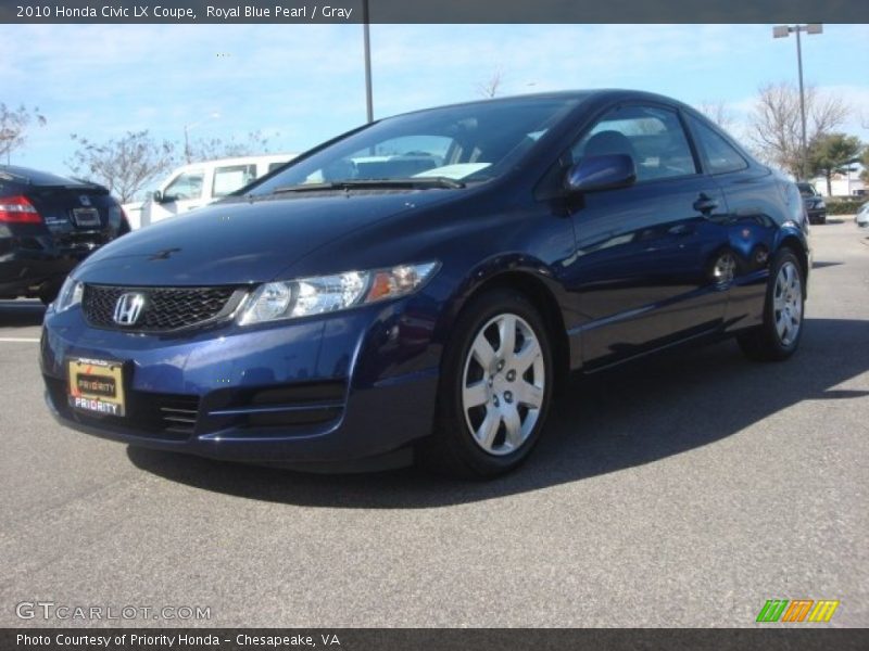 Royal Blue Pearl / Gray 2010 Honda Civic LX Coupe