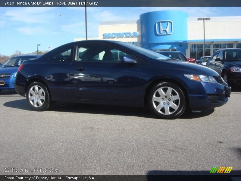 Royal Blue Pearl / Gray 2010 Honda Civic LX Coupe