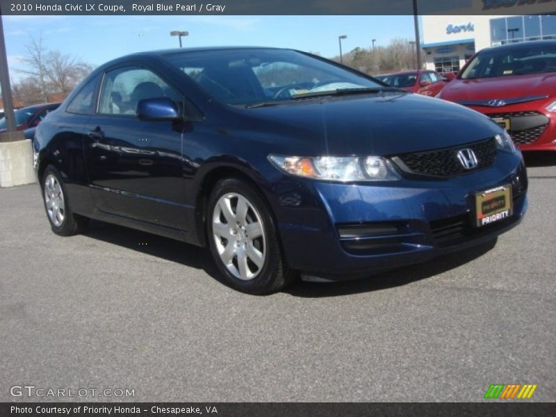 Royal Blue Pearl / Gray 2010 Honda Civic LX Coupe