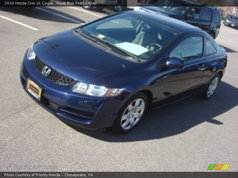 Royal Blue Pearl / Gray 2010 Honda Civic LX Coupe