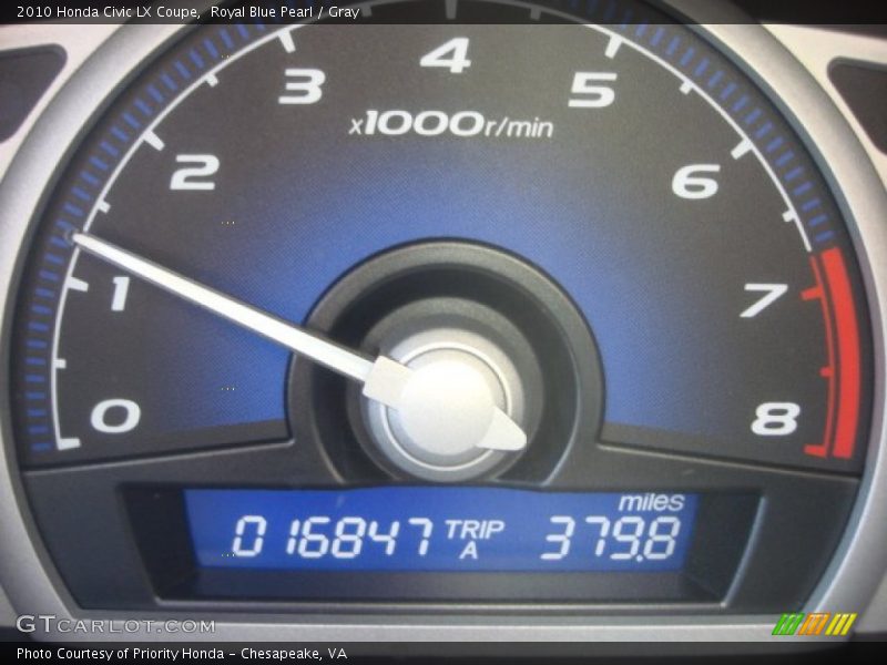 Royal Blue Pearl / Gray 2010 Honda Civic LX Coupe