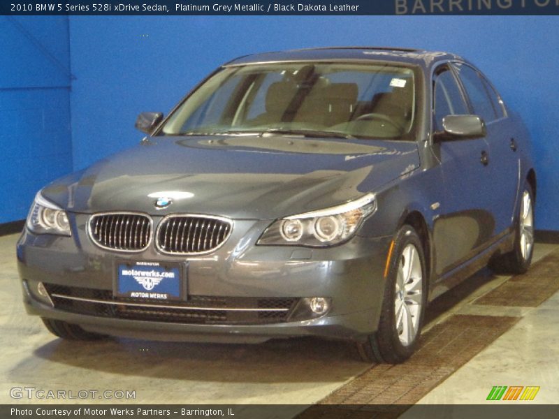 Platinum Grey Metallic / Black Dakota Leather 2010 BMW 5 Series 528i xDrive Sedan