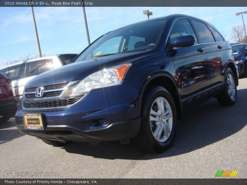 Royal Blue Pearl / Gray 2010 Honda CR-V EX-L
