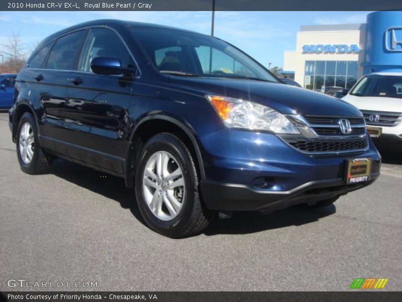 Royal Blue Pearl / Gray 2010 Honda CR-V EX-L