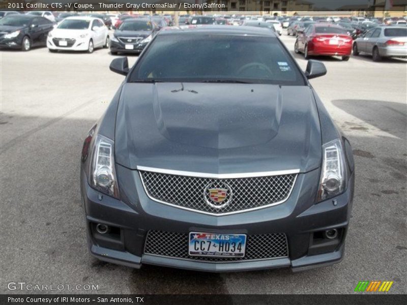 Thunder Gray ChromaFlair / Ebony/Saffron 2011 Cadillac CTS -V Coupe