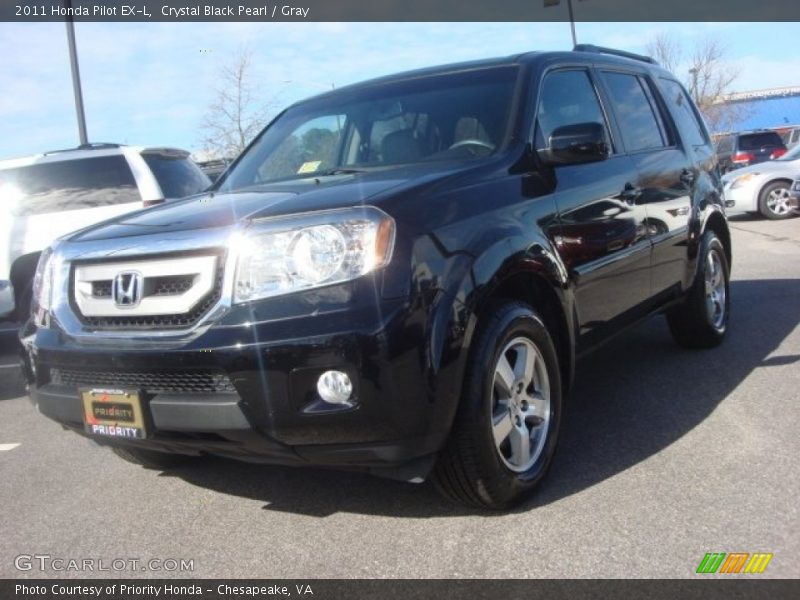 Crystal Black Pearl / Gray 2011 Honda Pilot EX-L