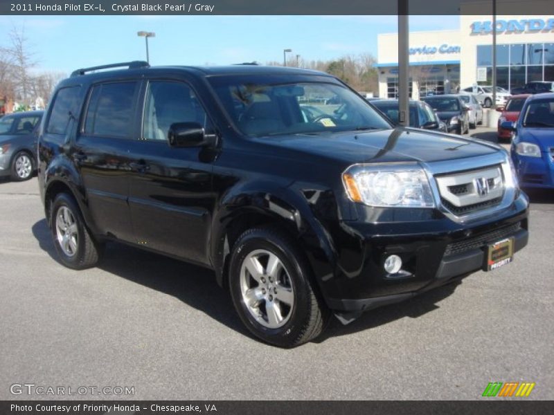 Crystal Black Pearl / Gray 2011 Honda Pilot EX-L