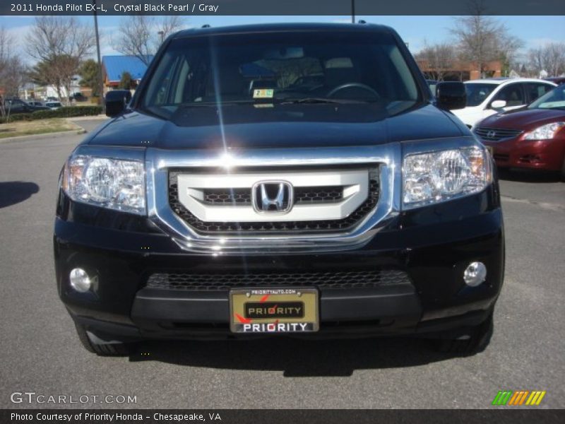 Crystal Black Pearl / Gray 2011 Honda Pilot EX-L