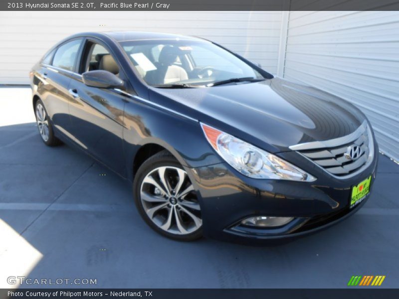 Pacific Blue Pearl / Gray 2013 Hyundai Sonata SE 2.0T