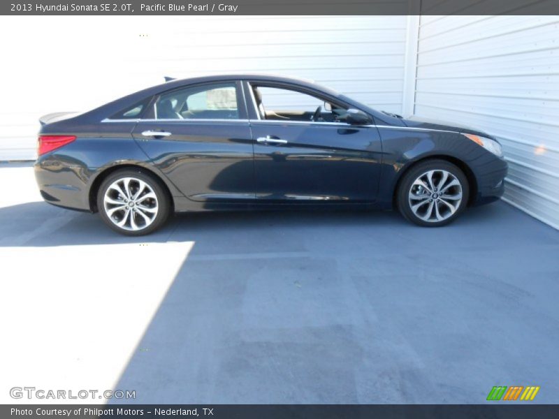 Pacific Blue Pearl / Gray 2013 Hyundai Sonata SE 2.0T