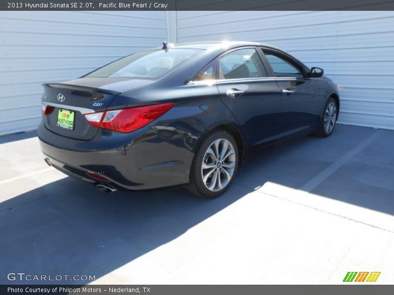 Pacific Blue Pearl / Gray 2013 Hyundai Sonata SE 2.0T