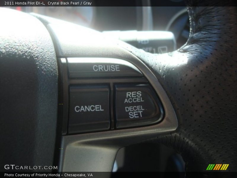 Crystal Black Pearl / Gray 2011 Honda Pilot EX-L