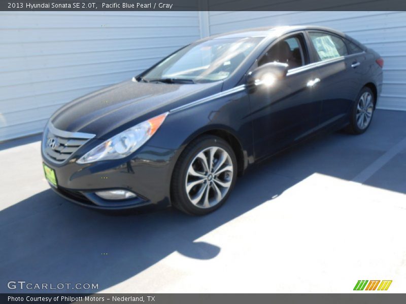 Pacific Blue Pearl / Gray 2013 Hyundai Sonata SE 2.0T