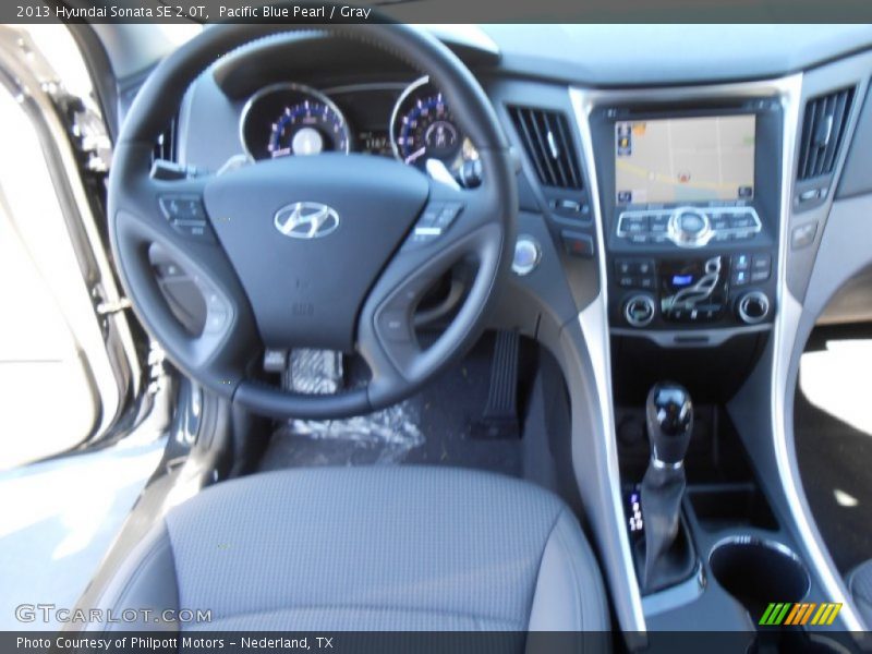 Pacific Blue Pearl / Gray 2013 Hyundai Sonata SE 2.0T