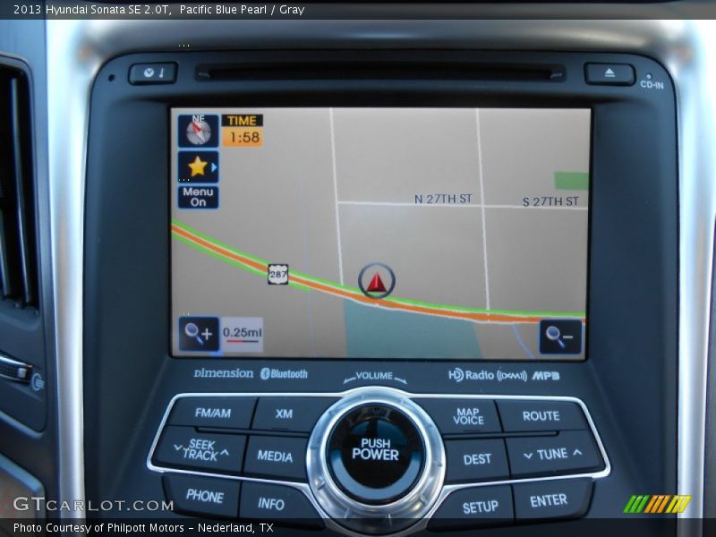 Pacific Blue Pearl / Gray 2013 Hyundai Sonata SE 2.0T