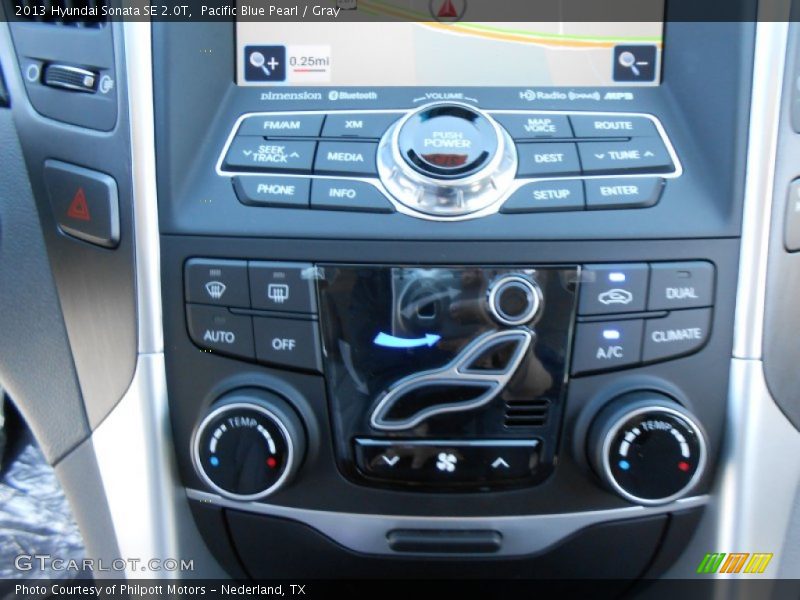 Pacific Blue Pearl / Gray 2013 Hyundai Sonata SE 2.0T