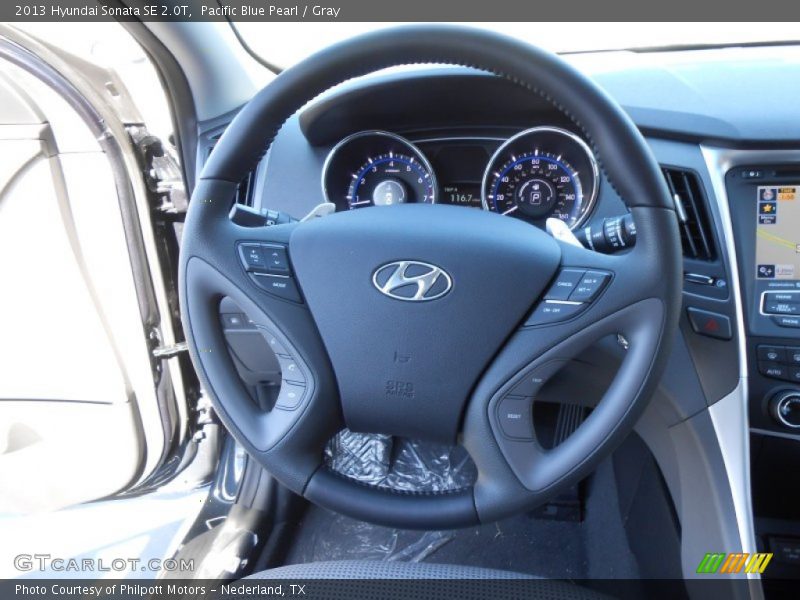 Pacific Blue Pearl / Gray 2013 Hyundai Sonata SE 2.0T