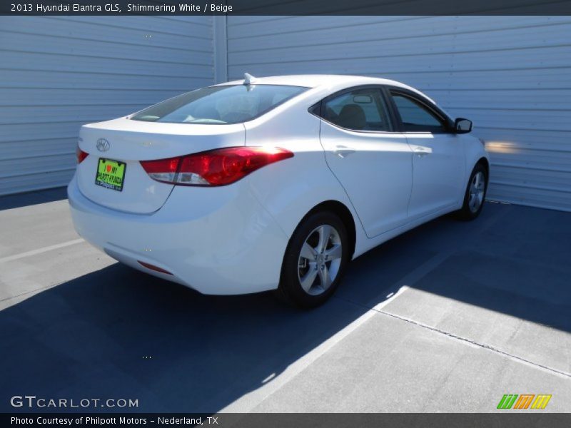 Shimmering White / Beige 2013 Hyundai Elantra GLS