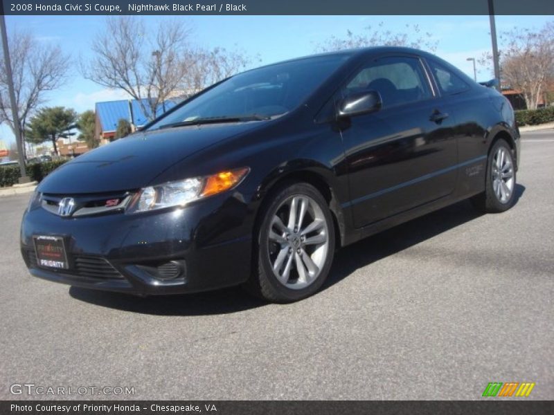 Nighthawk Black Pearl / Black 2008 Honda Civic Si Coupe