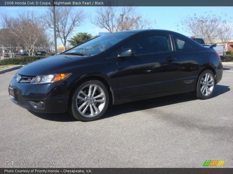 Nighthawk Black Pearl / Black 2008 Honda Civic Si Coupe