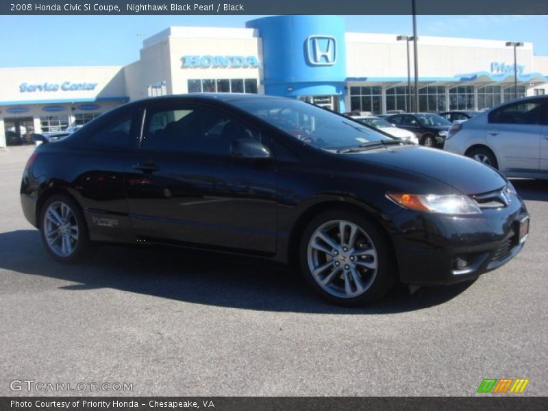 Nighthawk Black Pearl / Black 2008 Honda Civic Si Coupe