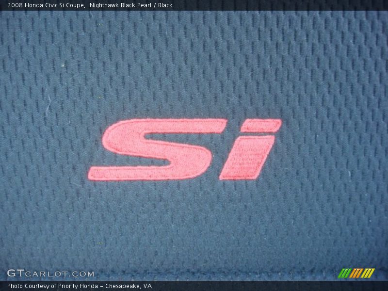 Nighthawk Black Pearl / Black 2008 Honda Civic Si Coupe