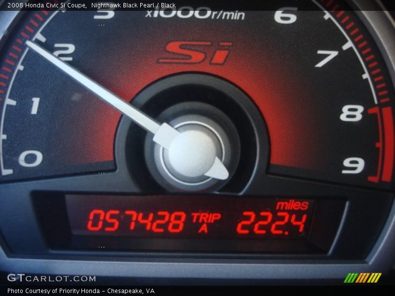 Nighthawk Black Pearl / Black 2008 Honda Civic Si Coupe