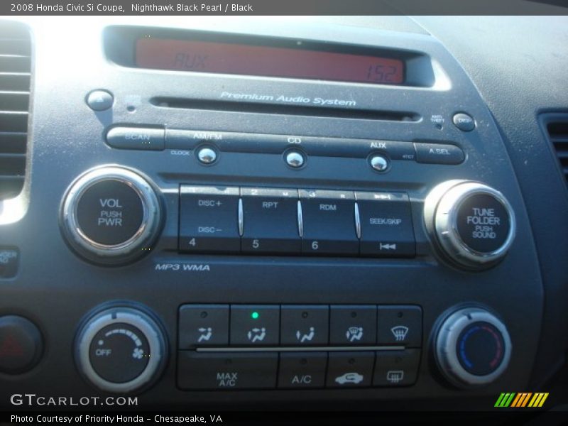 Nighthawk Black Pearl / Black 2008 Honda Civic Si Coupe
