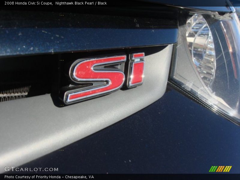 Nighthawk Black Pearl / Black 2008 Honda Civic Si Coupe