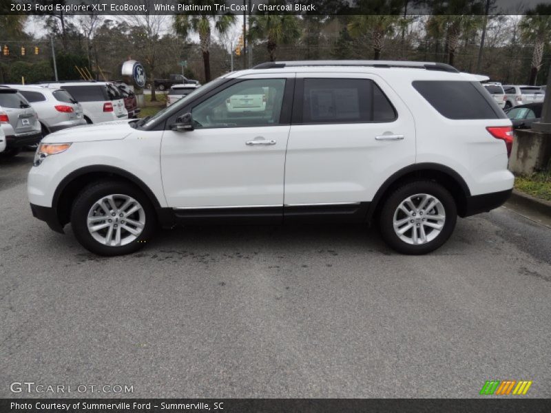 White Platinum Tri-Coat / Charcoal Black 2013 Ford Explorer XLT EcoBoost
