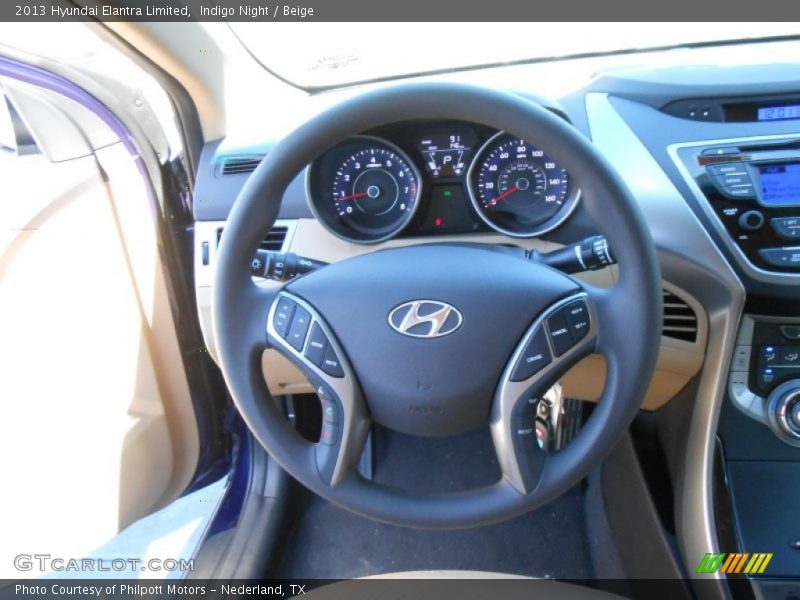 Indigo Night / Beige 2013 Hyundai Elantra Limited