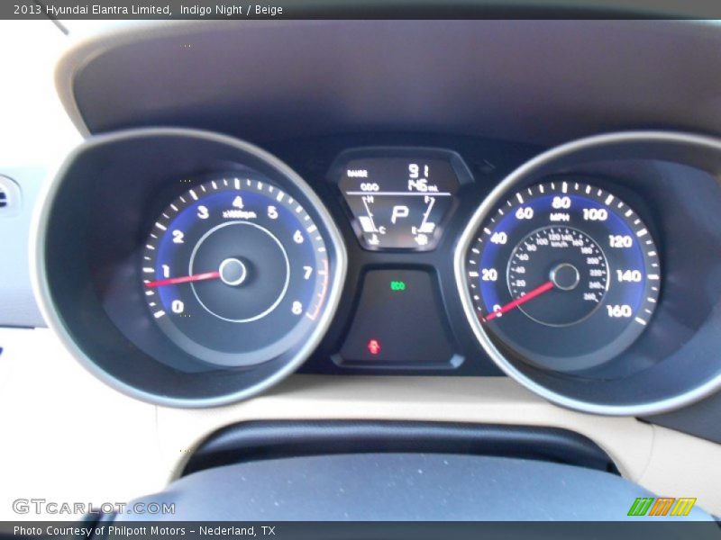 Indigo Night / Beige 2013 Hyundai Elantra Limited