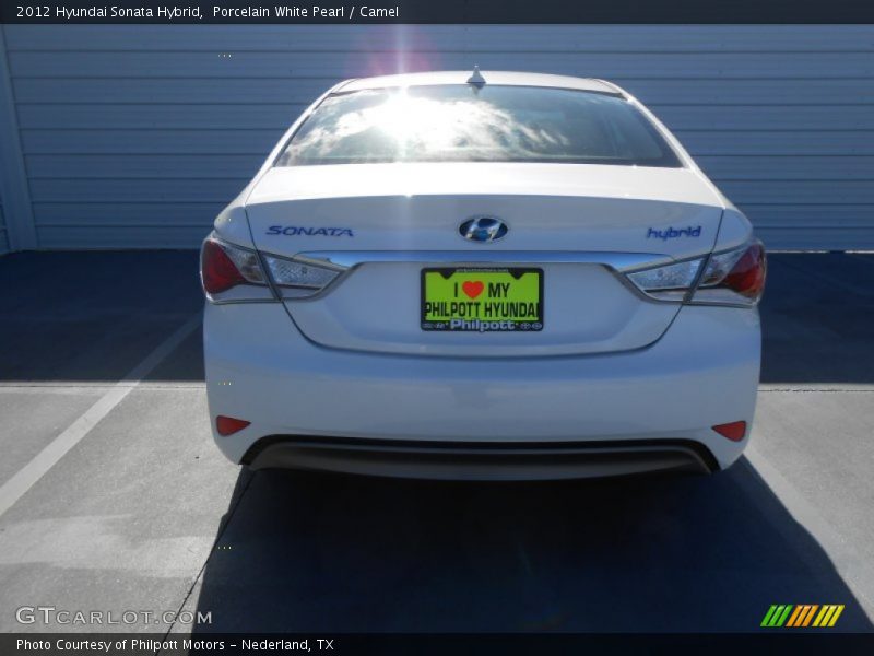 Porcelain White Pearl / Camel 2012 Hyundai Sonata Hybrid