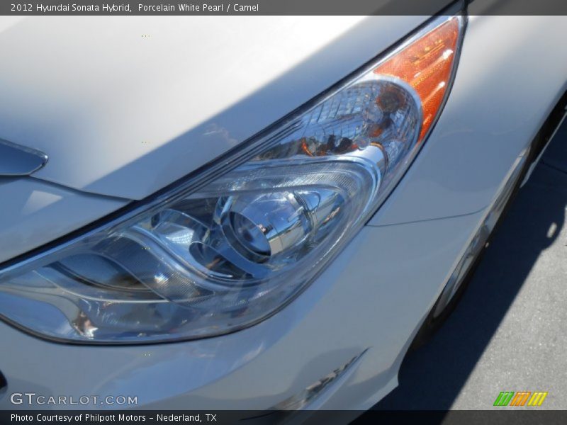 Porcelain White Pearl / Camel 2012 Hyundai Sonata Hybrid