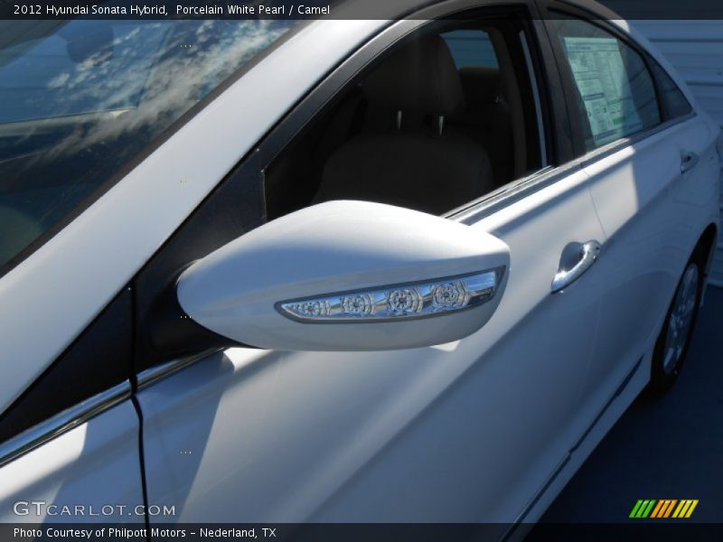 Porcelain White Pearl / Camel 2012 Hyundai Sonata Hybrid