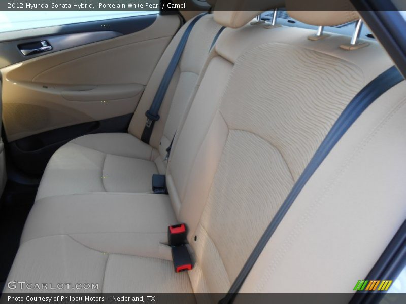 Porcelain White Pearl / Camel 2012 Hyundai Sonata Hybrid