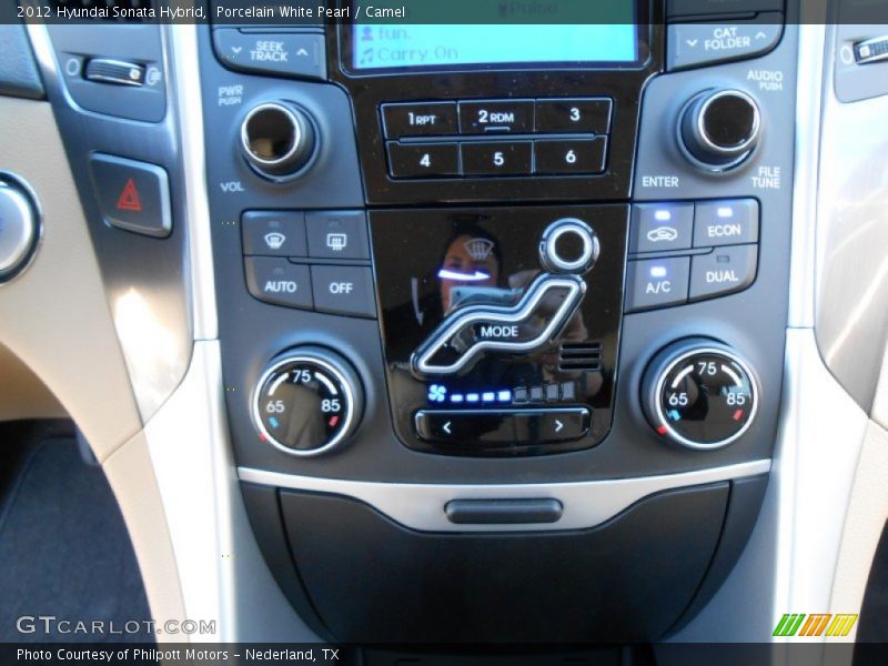 Porcelain White Pearl / Camel 2012 Hyundai Sonata Hybrid