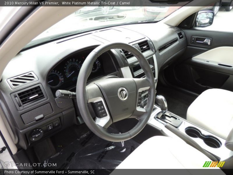White Platinum Metallic Tri-Coat / Camel 2010 Mercury Milan V6 Premier