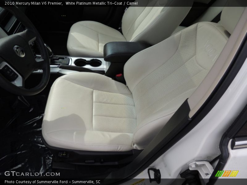 White Platinum Metallic Tri-Coat / Camel 2010 Mercury Milan V6 Premier