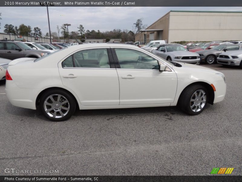White Platinum Metallic Tri-Coat / Camel 2010 Mercury Milan V6 Premier
