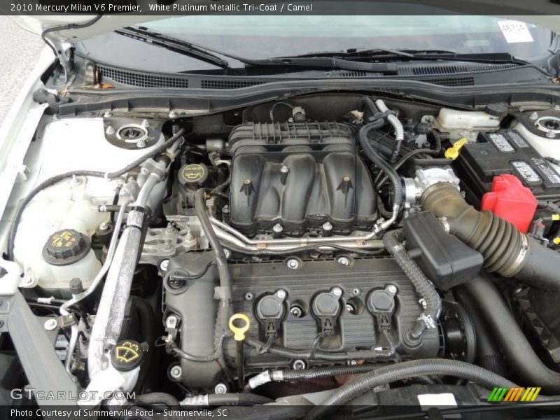 White Platinum Metallic Tri-Coat / Camel 2010 Mercury Milan V6 Premier