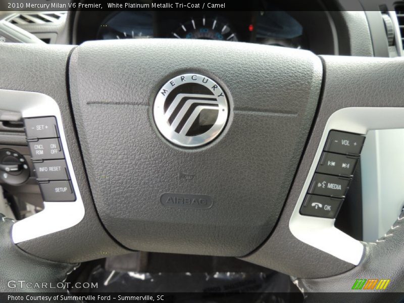 White Platinum Metallic Tri-Coat / Camel 2010 Mercury Milan V6 Premier