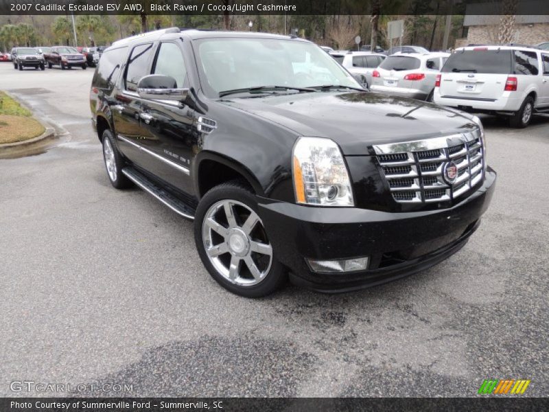 Black Raven / Cocoa/Light Cashmere 2007 Cadillac Escalade ESV AWD