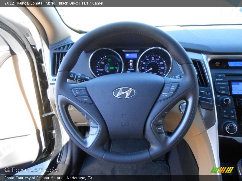 Black Onyx Pearl / Camel 2012 Hyundai Sonata Hybrid