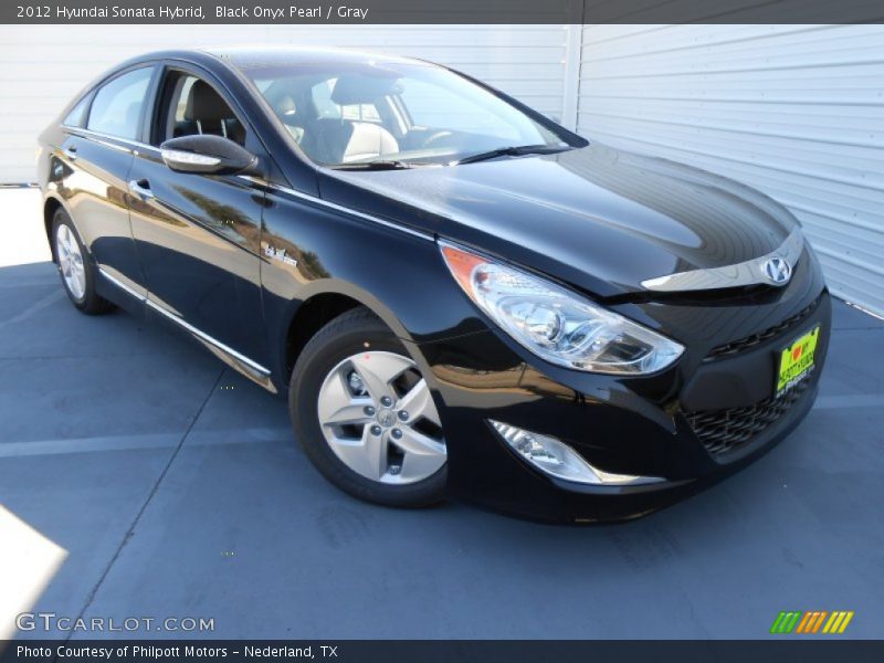 Black Onyx Pearl / Gray 2012 Hyundai Sonata Hybrid