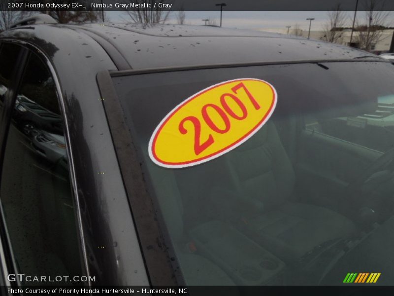 Nimbus Gray Metallic / Gray 2007 Honda Odyssey EX-L