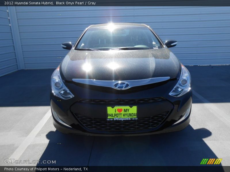 Black Onyx Pearl / Gray 2012 Hyundai Sonata Hybrid