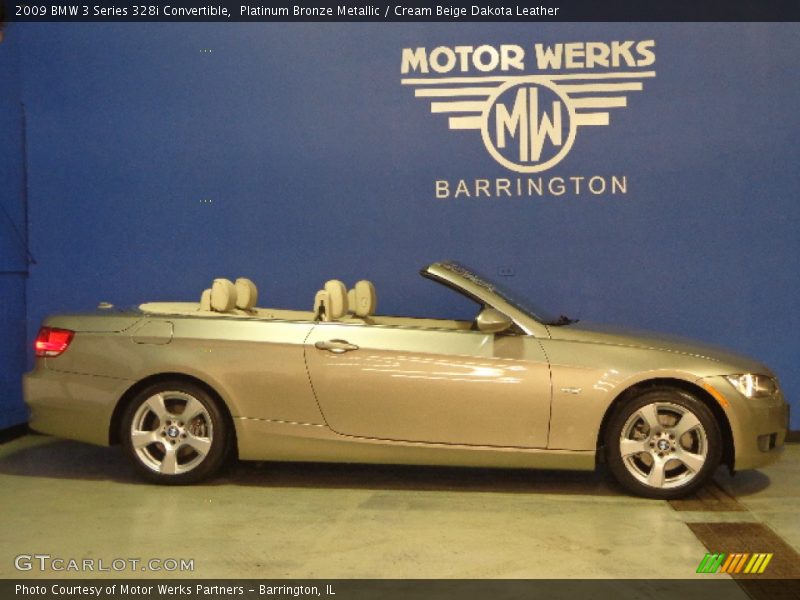 Platinum Bronze Metallic / Cream Beige Dakota Leather 2009 BMW 3 Series 328i Convertible